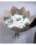 Букет 11 белых пушистых хризантем