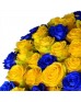 Букет 101 желто синяя роза