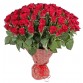 Букет 101 красная роза с оформлением