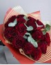 Букет 15 красных пионовидных роз