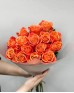 Букет 15 оранжевых роз в крафте