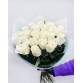 Букет 21 белая роза с оформлением