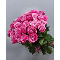 Букет 25 ярко-розовых пионовидных роз