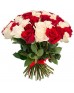 Букет 51 красная и белая роза