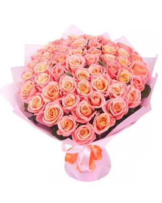 Букет 51 нежно-розовая роза