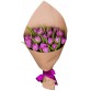 Букет 21 фиолетовый тюльпан